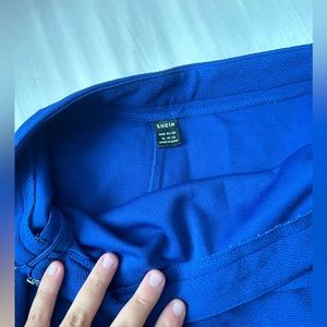 Mid-length royal blue skirt